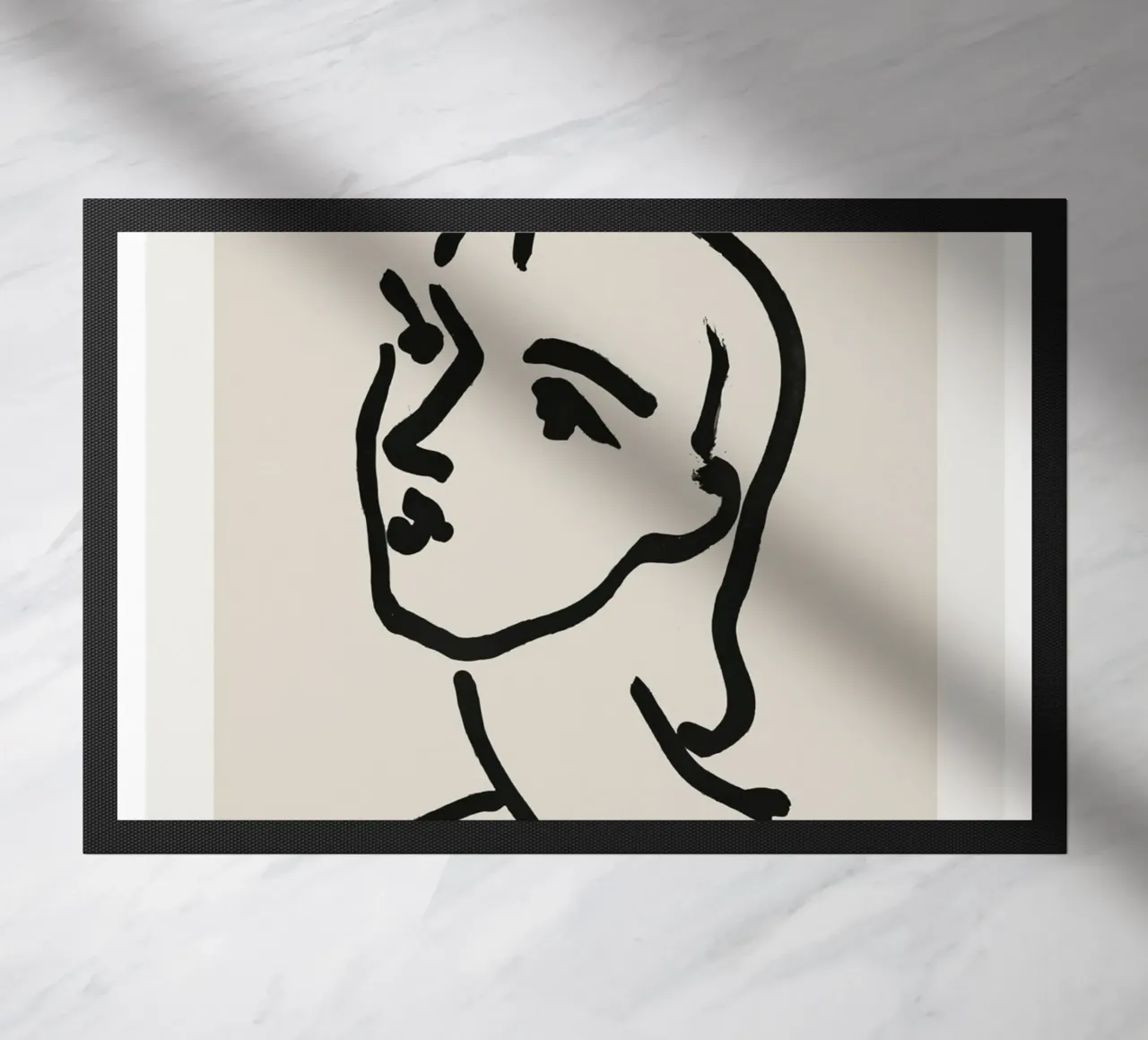 Matisse "Papiers Découpés" Abstract Face Line Art Print felpudo de homdeco