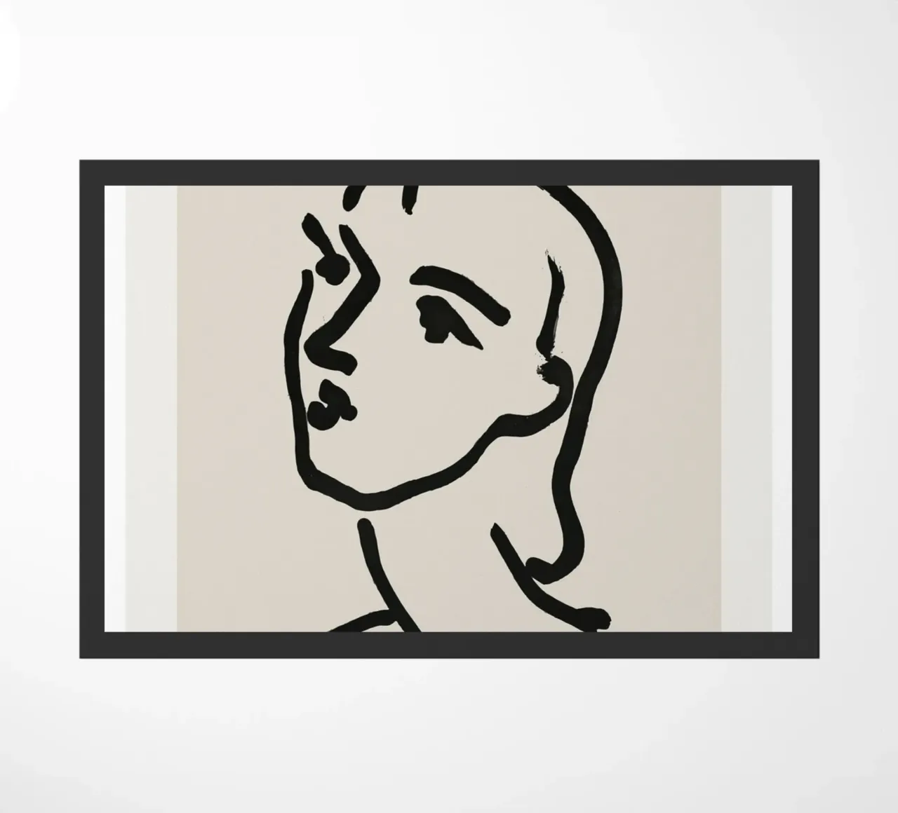 Matisse "Papiers Découpés" Abstract Face Line Art Print felpudo de homdeco