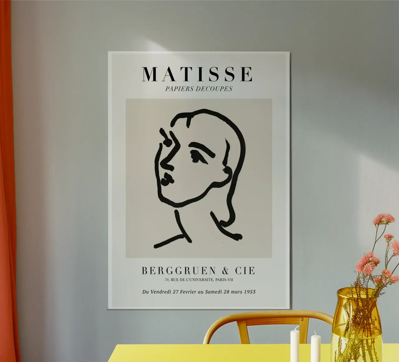 Matisse "Papiers Découpés" Abstract Face Line Art Print Hahnemühle von homdeco