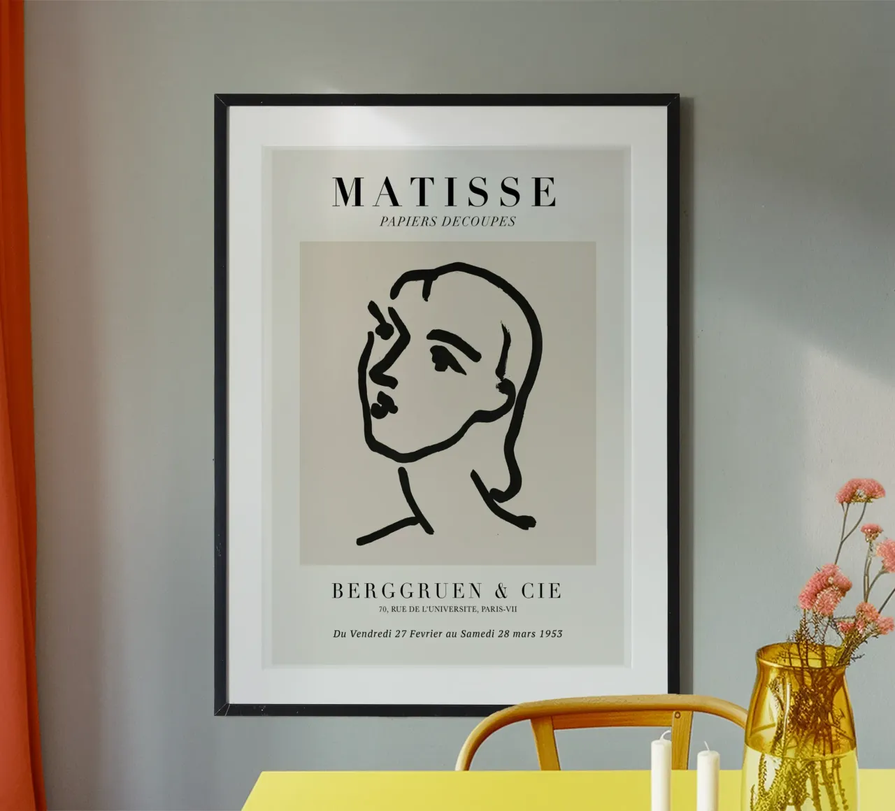 Matisse "Papiers Découpés" Abstract Face Line Art Print Hahnemühle von homdeco