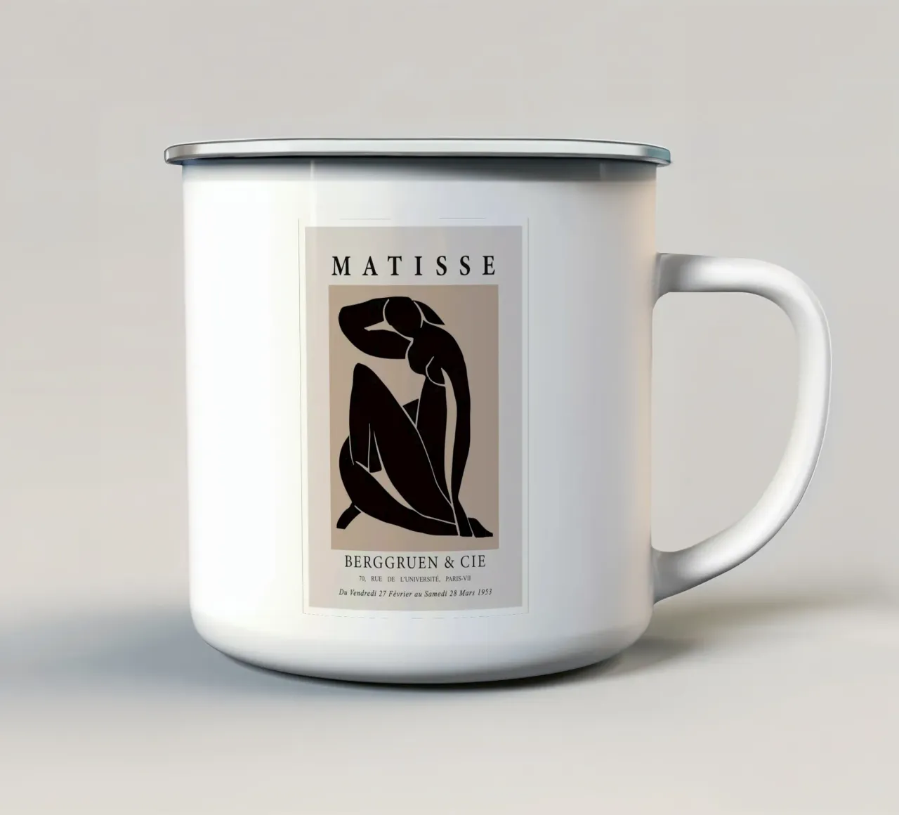 Póster Matisse "Papiers Découpés" Figura desnuda negra taza de esmalte de homdeco