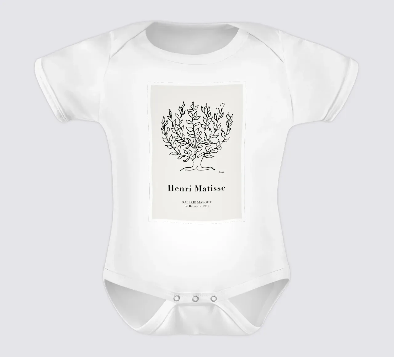 Matisse "Le Buisson" 1951 Line Art Tree Print short-sleeve baby romper by homdeco