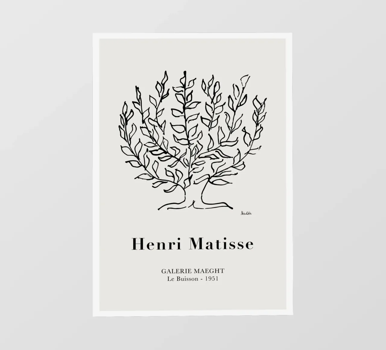 Matisse "Le Buisson" 1951 Line Art Tree Print lámina retroiluminada de homdeco