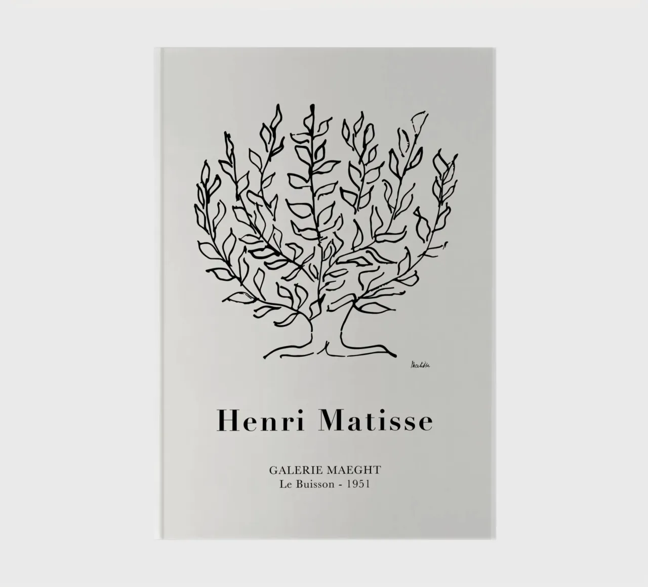 Matisse "Le Buisson" 1951 Line Art Tree Print notebook by homdeco