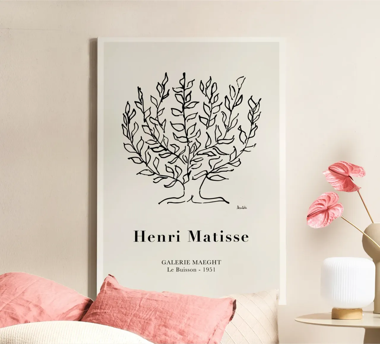 Matisse "Le Buisson" 1951 Line Art Tree Print canvas by homdeco