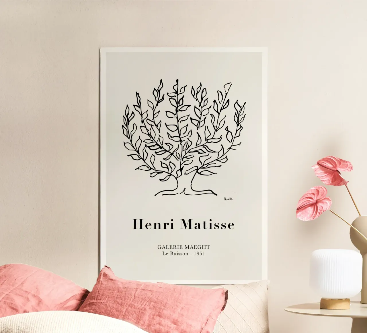 Matisse "Le Buisson" 1951 Line Art Tree Print hahnemühle de homdeco