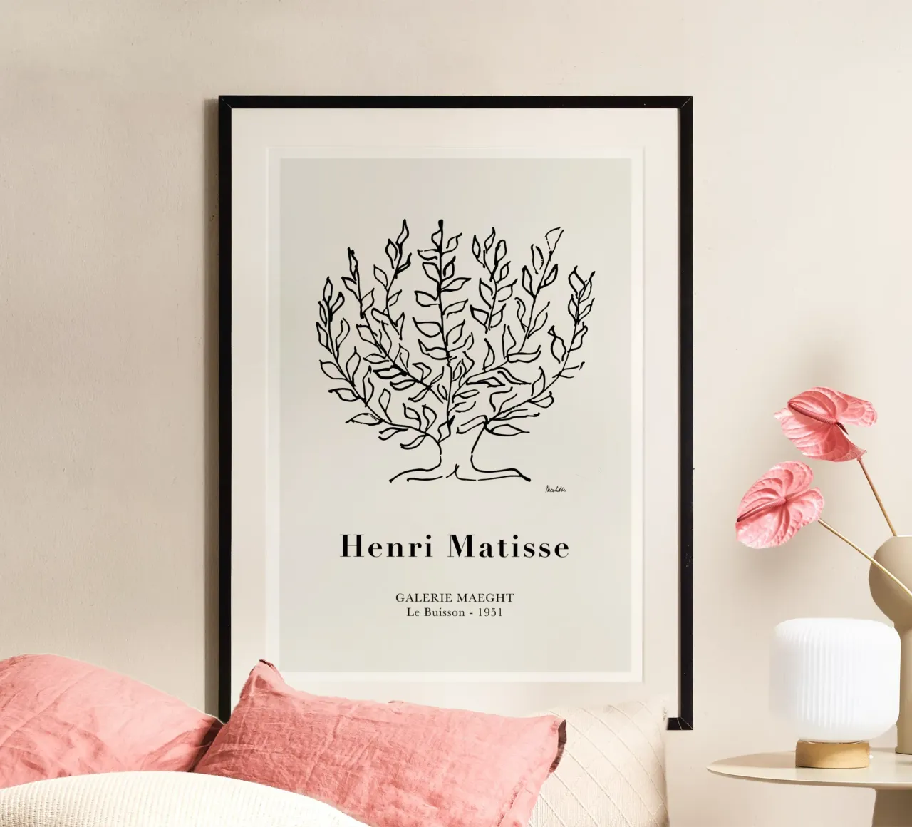 Matisse "Le Buisson" 1951 Line Art Tree Print hahnemühle de homdeco