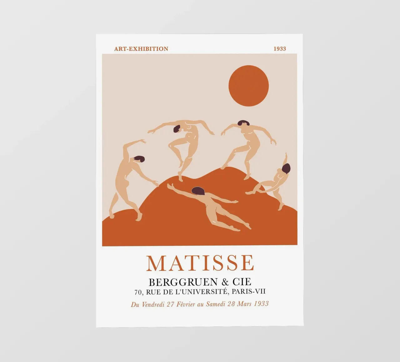 Poster del nudo della mostra di Matisse "La danza" 1933 telo in pvc da homdeco