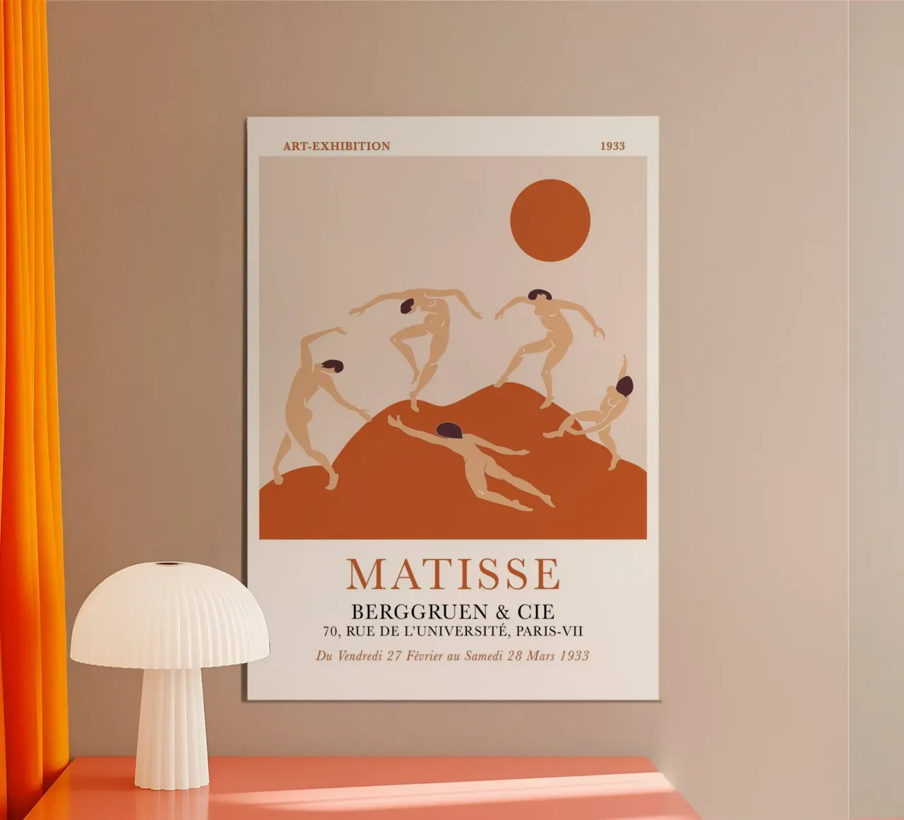 Poster del nudo della mostra di Matisse "La danza" 1933 poster con telaio in alluminio da homdeco