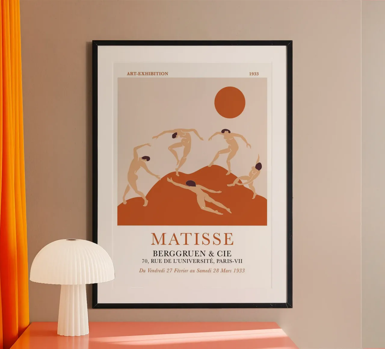 Poster del nudo della mostra di Matisse "La danza" 1933 poster con telaio in alluminio da homdeco