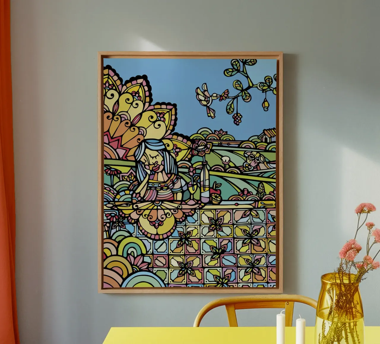 Fiori d'arancio tela con Cornice a cassetta da Ninhol