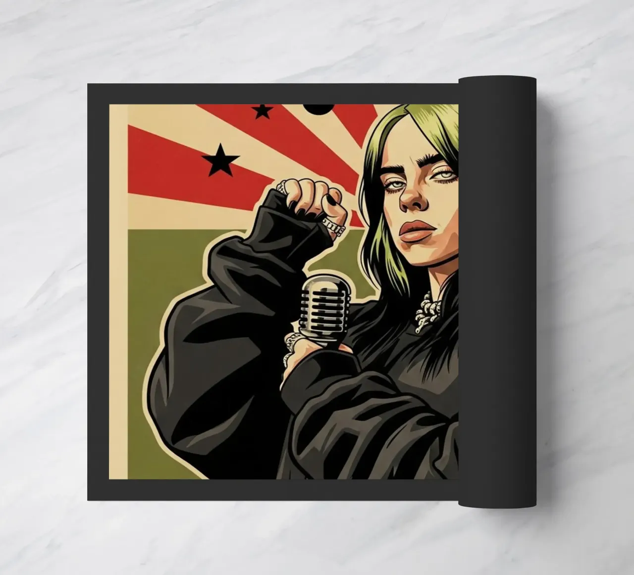 Billie Eilish vintage style doormat by Lembayung art