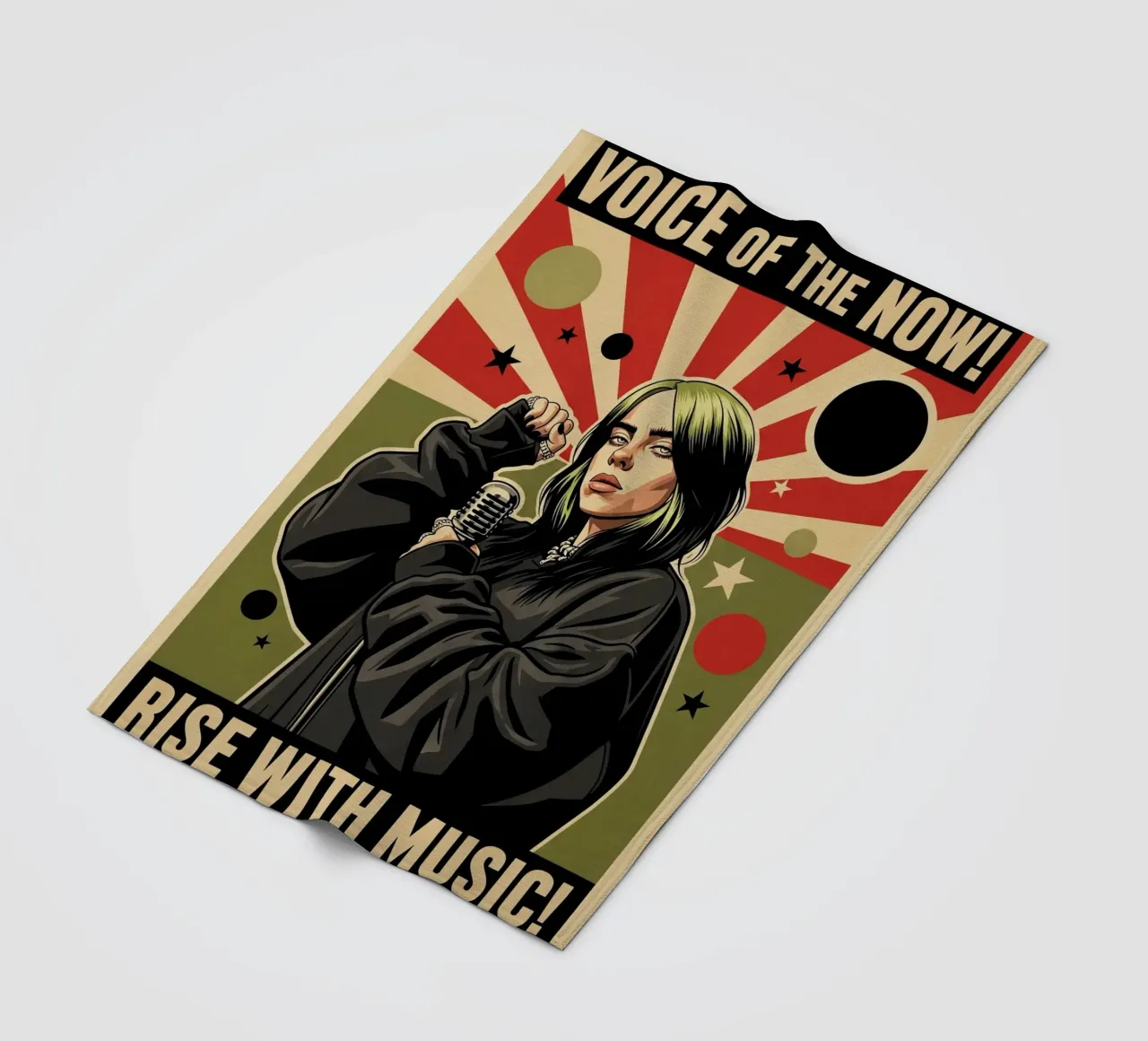 Billie Eilish vintage style fleece blanket by Lembayung art