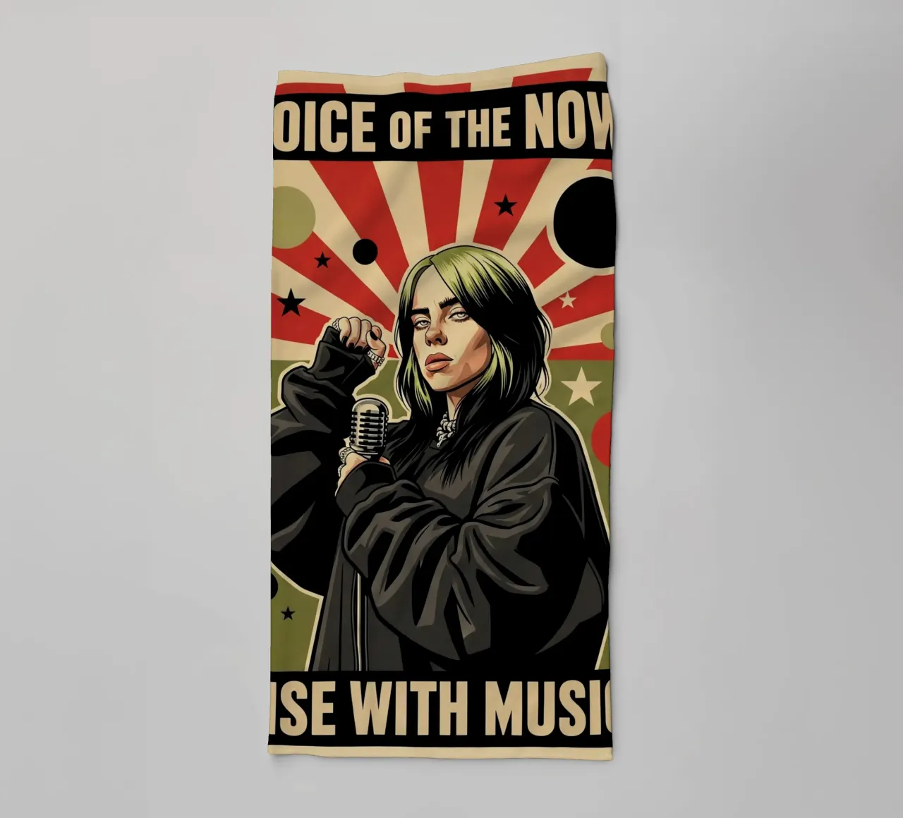 Billie Eilish vintage style towel by Lembayung art