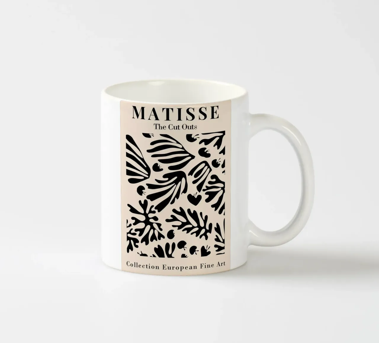 Matisse "The Cut Outs" Zwart Botanisch Abstracte Print keramische mok van homdeco