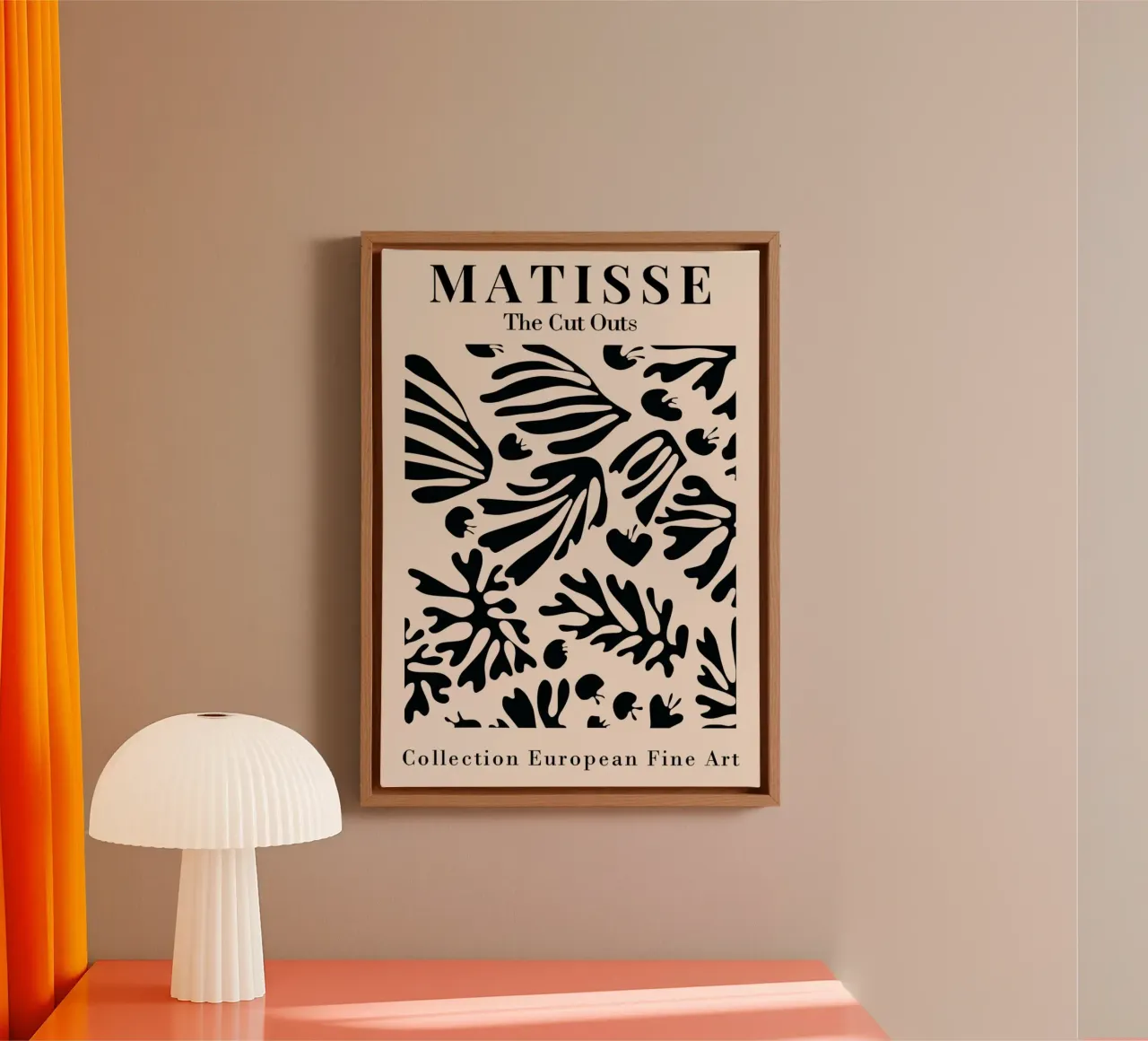 Matisse "The Cut Outs" Zwart Botanisch Abstracte Print canvas met Baklijst van homdeco