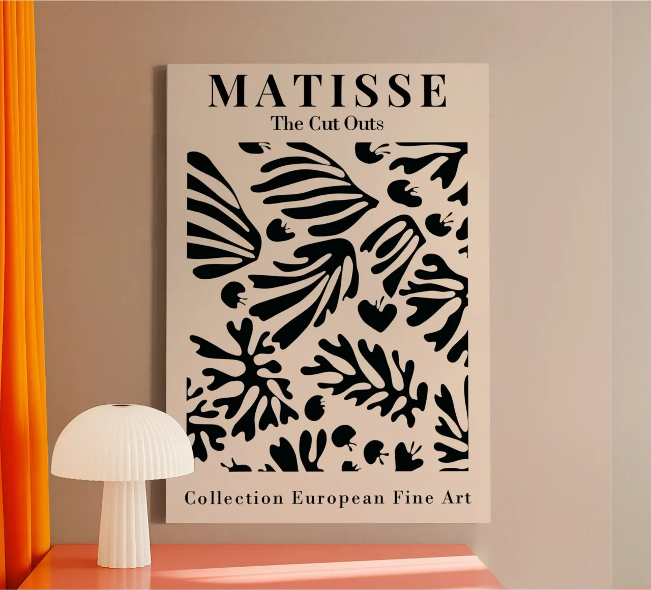 Matisse "The Cut Outs" Zwart Botanisch Abstracte Print canvas met Baklijst van homdeco