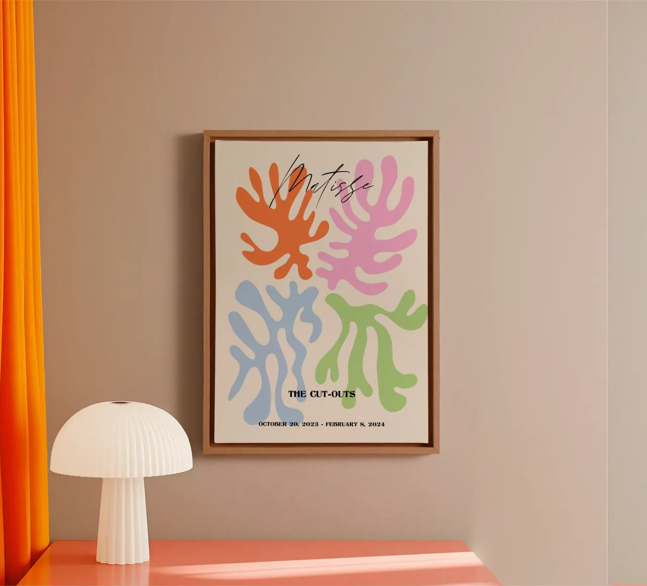 Matisse "De uitsnijdingen" Kleurrijke abstracte vormen poster canvas met Baklijst van homdeco