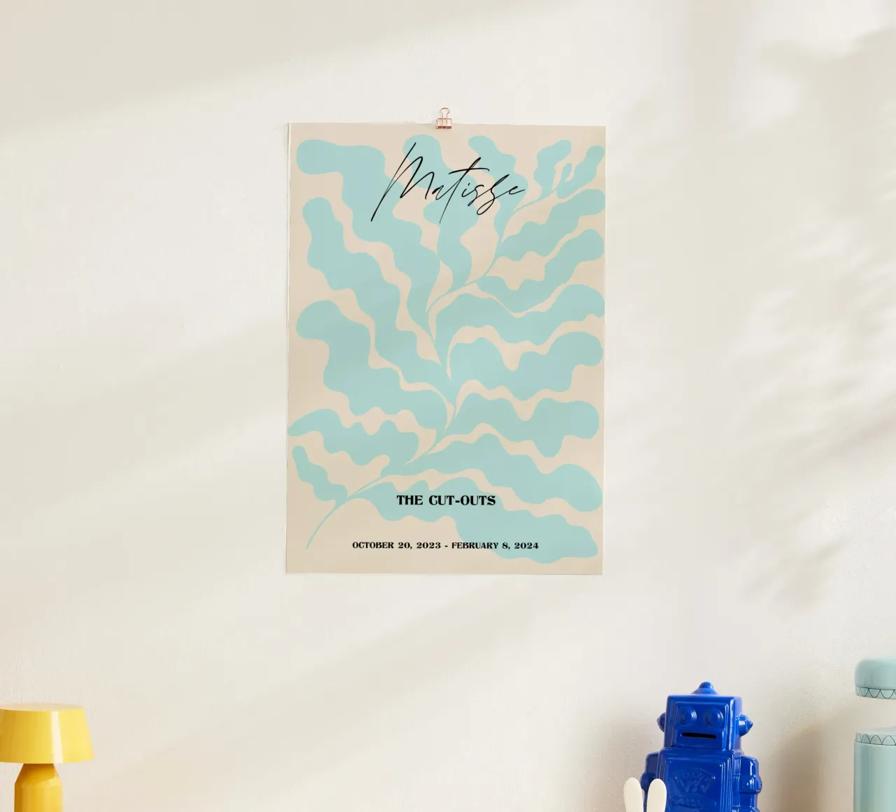 Matisse "De uitsnijdingen" Sereen Blauw Blad Abstract Poster poster van homdeco