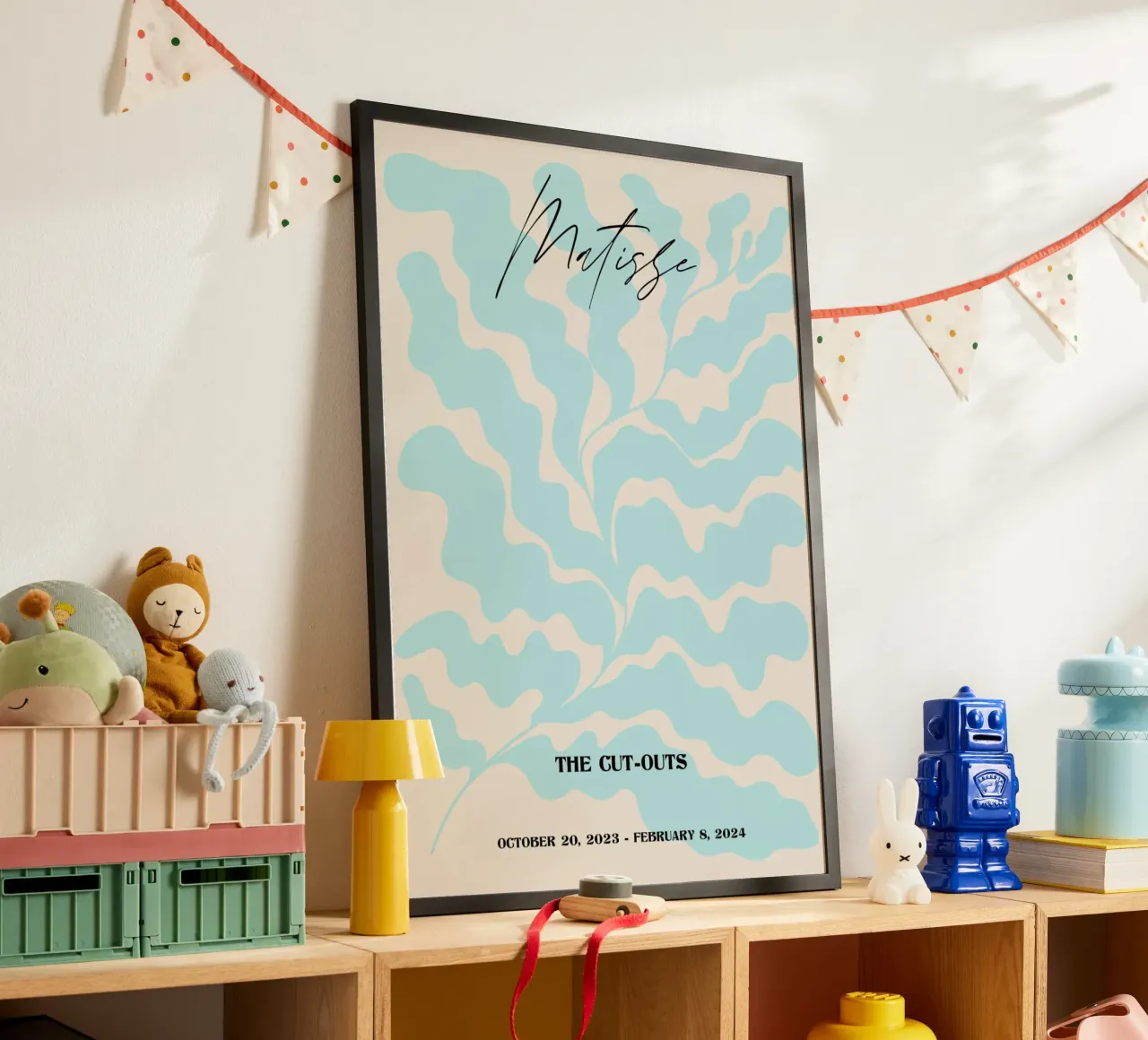 Matisse "De uitsnijdingen" Sereen Blauw Blad Abstract Poster poster van homdeco