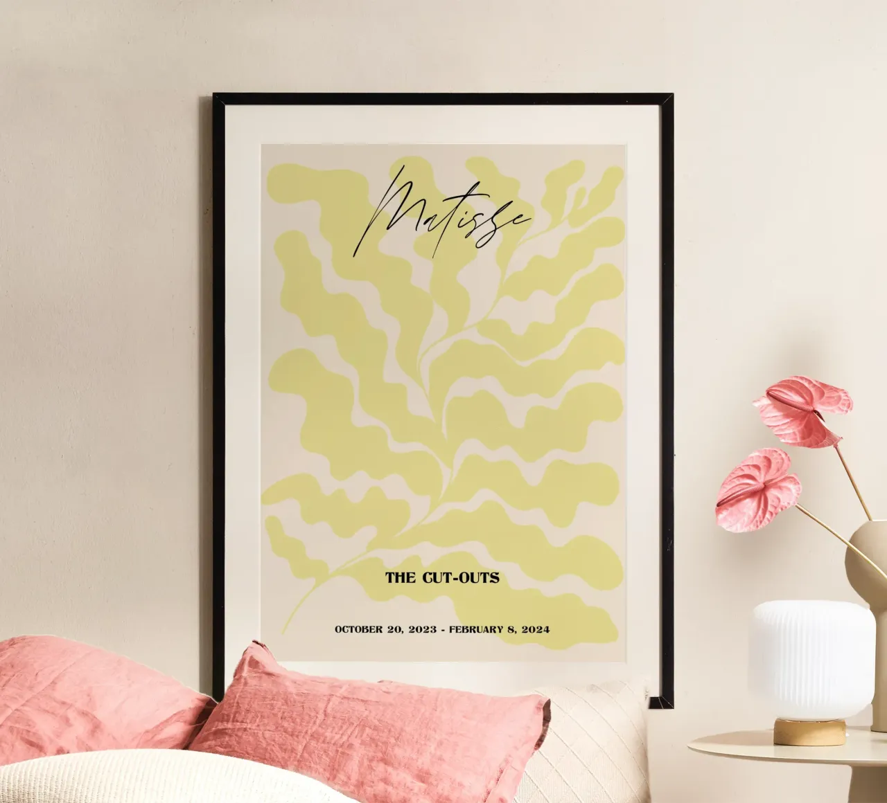 Poster astratto Matisse "I ritagli" Foglia gialla poster da homdeco