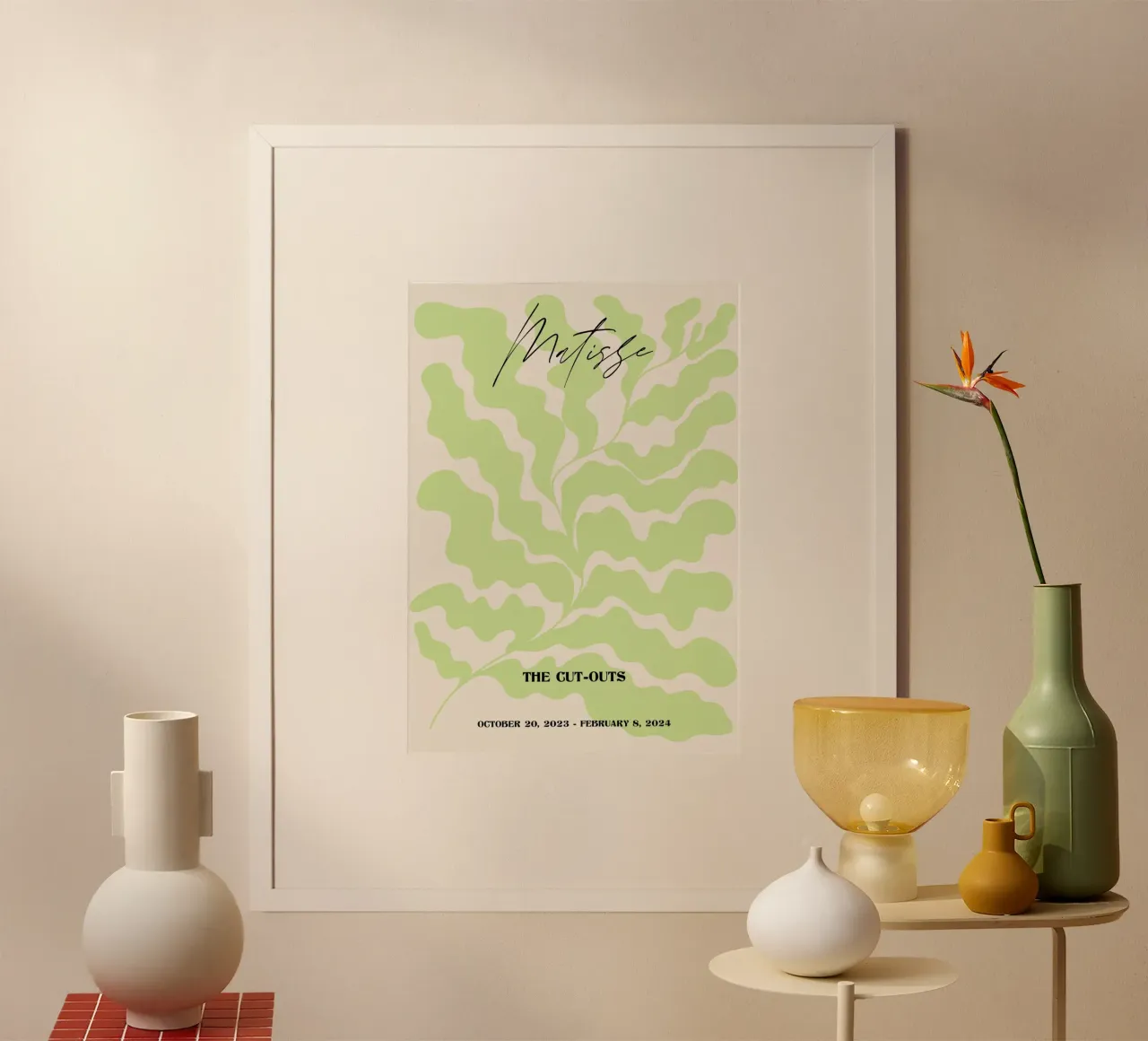 Poster astratto a foglia verde "I ritagli" di Matisse poster da homdeco