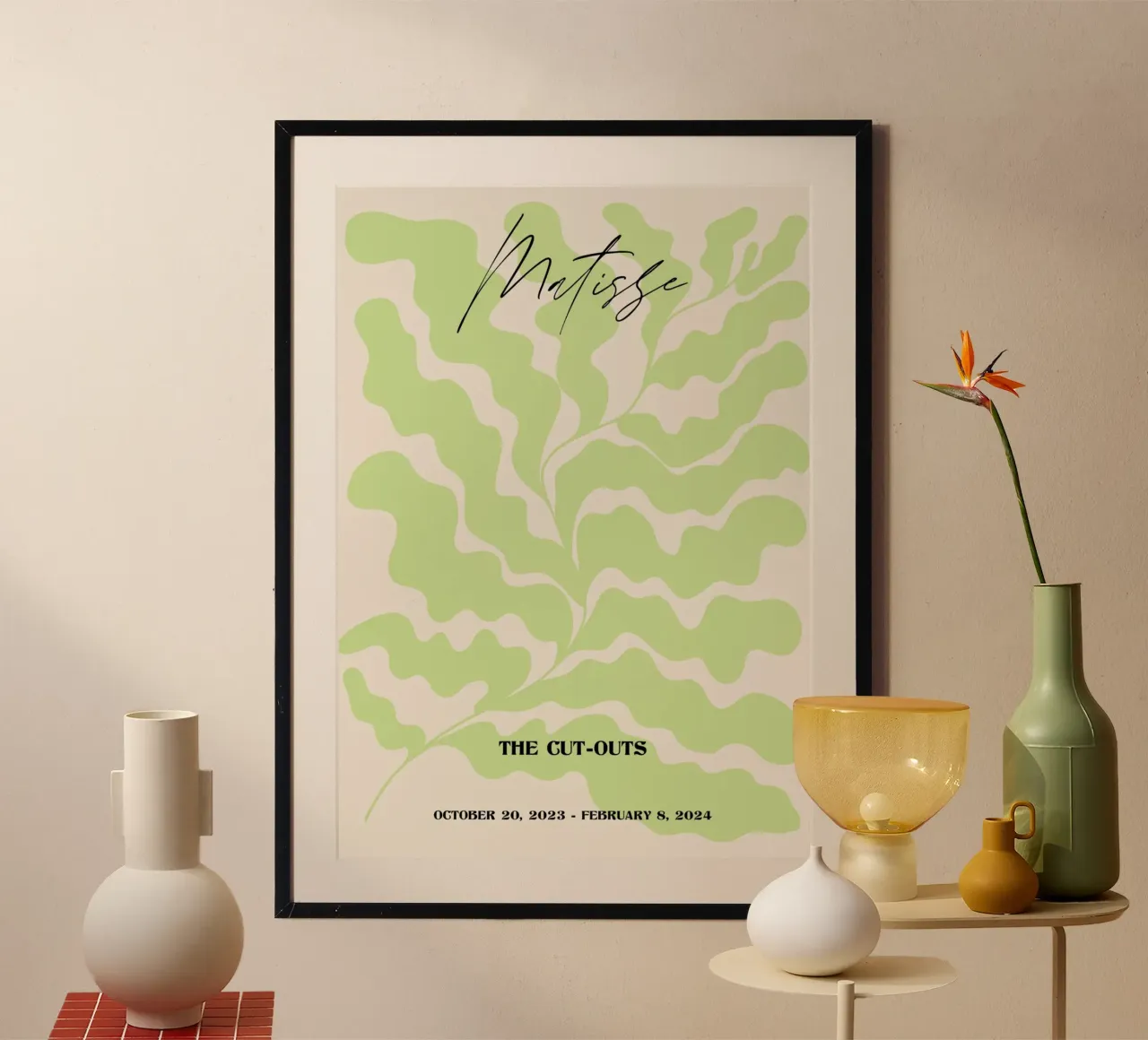 Poster astratto a foglia verde "I ritagli" di Matisse poster da homdeco