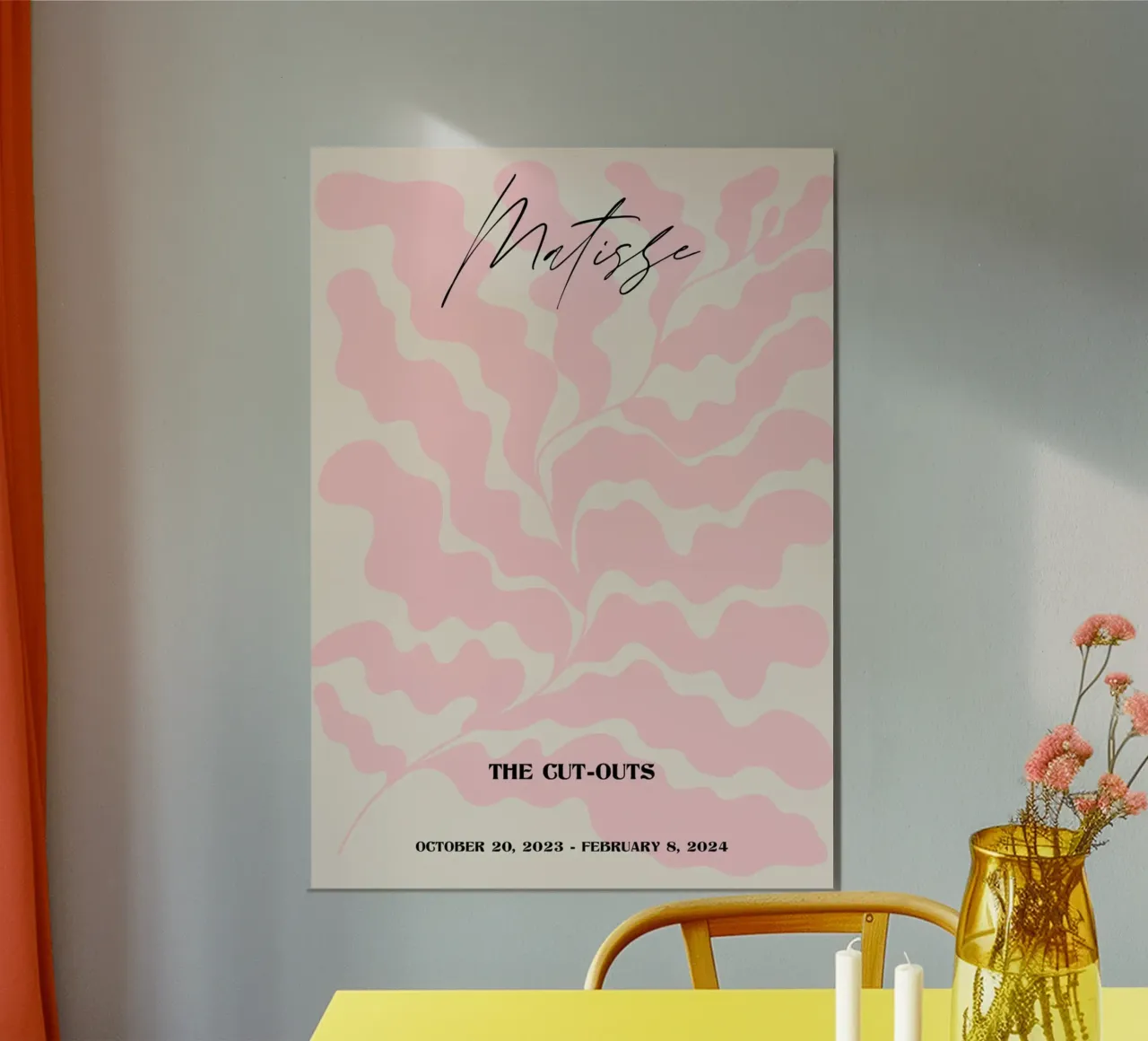 Matisse "I ritagli" Poster astratto a foglie rosa poster da homdeco