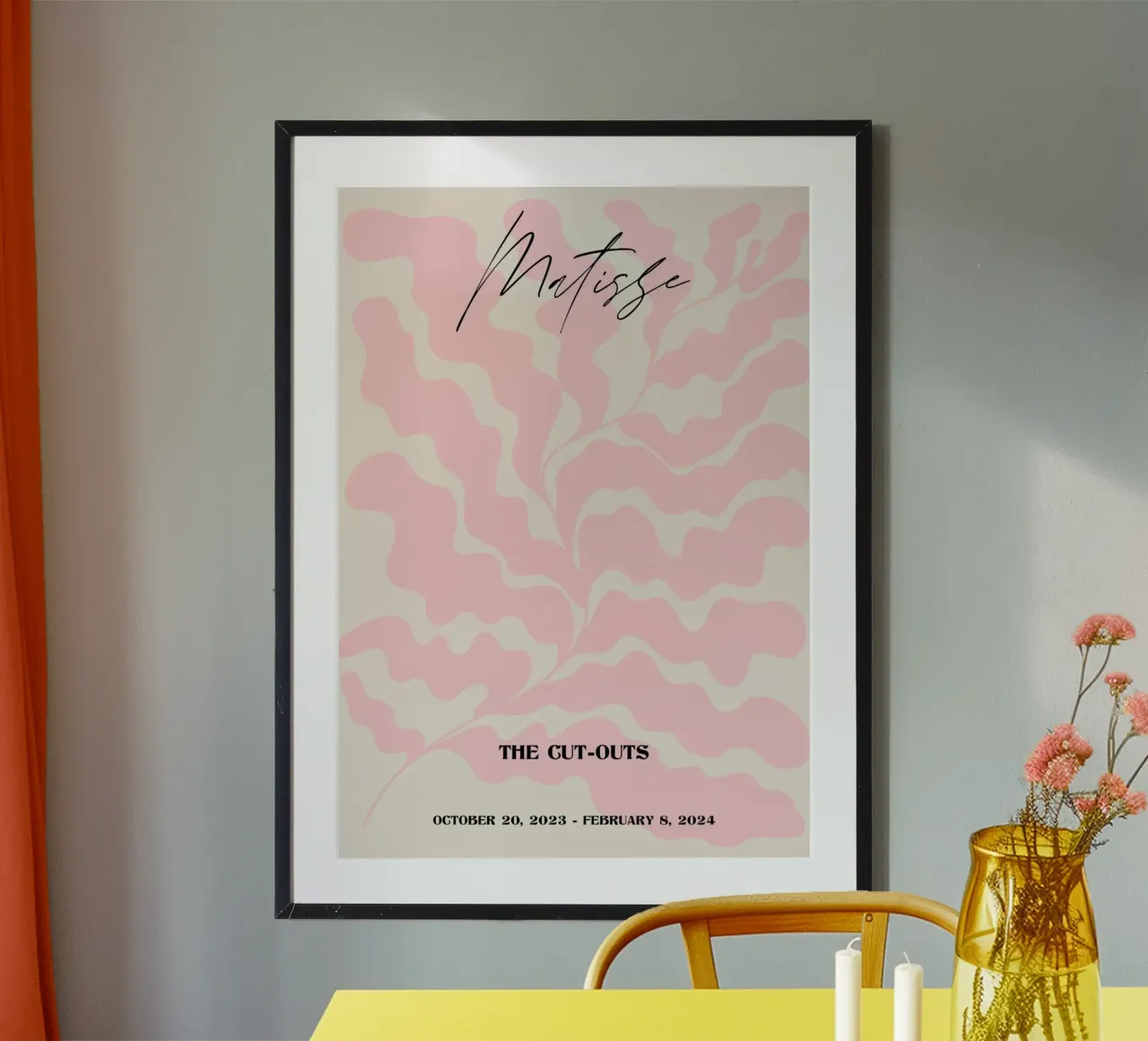 Matisse "I ritagli" Poster astratto a foglie rosa poster da homdeco
