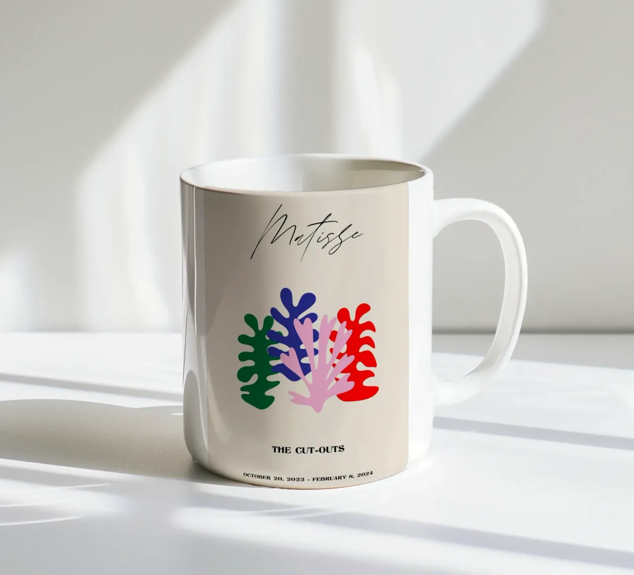 Poster astratto Matisse "I ritagli" in grassetto corallo tazza in ceramica da homdeco