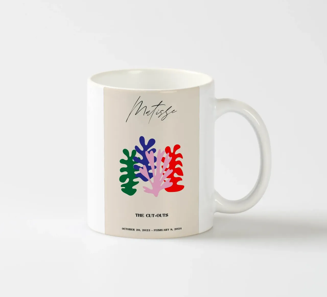 Poster astratto Matisse "I ritagli" in grassetto corallo tazza in ceramica da homdeco