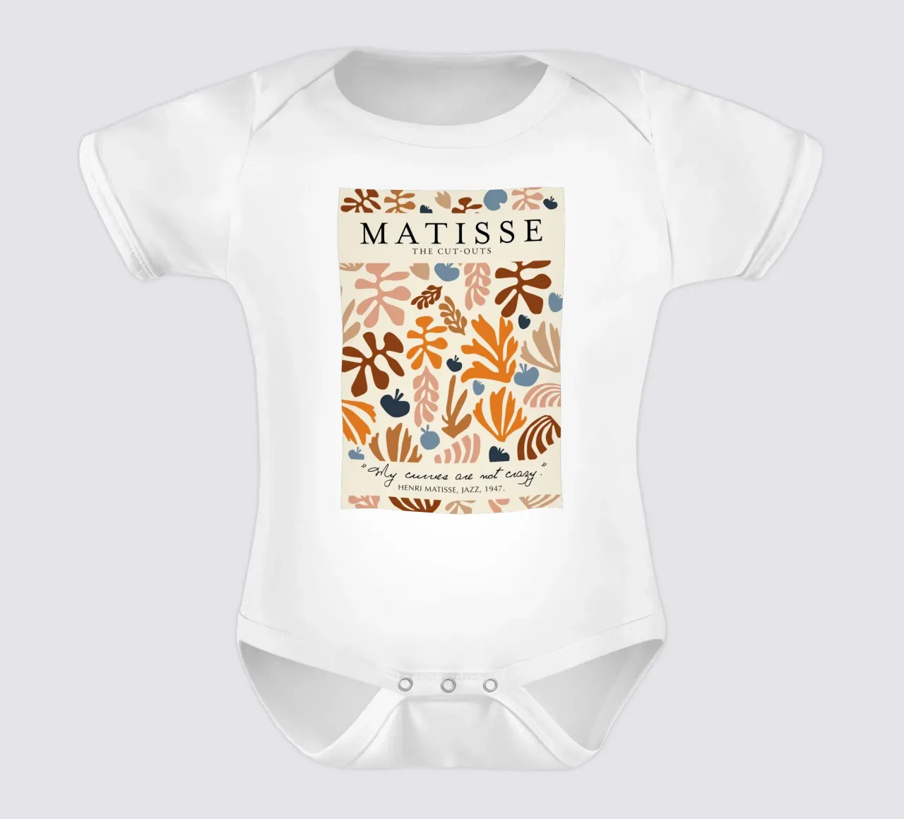 Matisse "The Cut-Outs" Botanical Abstract & Zitat Poster Kurzarm Babybody von homdeco
