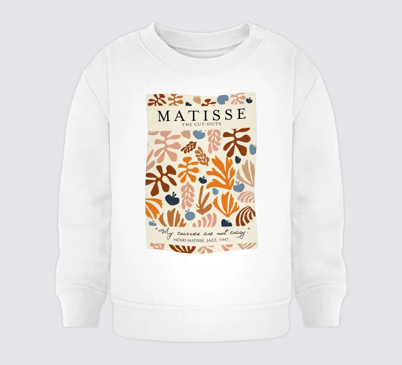Poster botanico astratto e con citazioni di Matisse "I ritagli" felpa neonato da homdeco