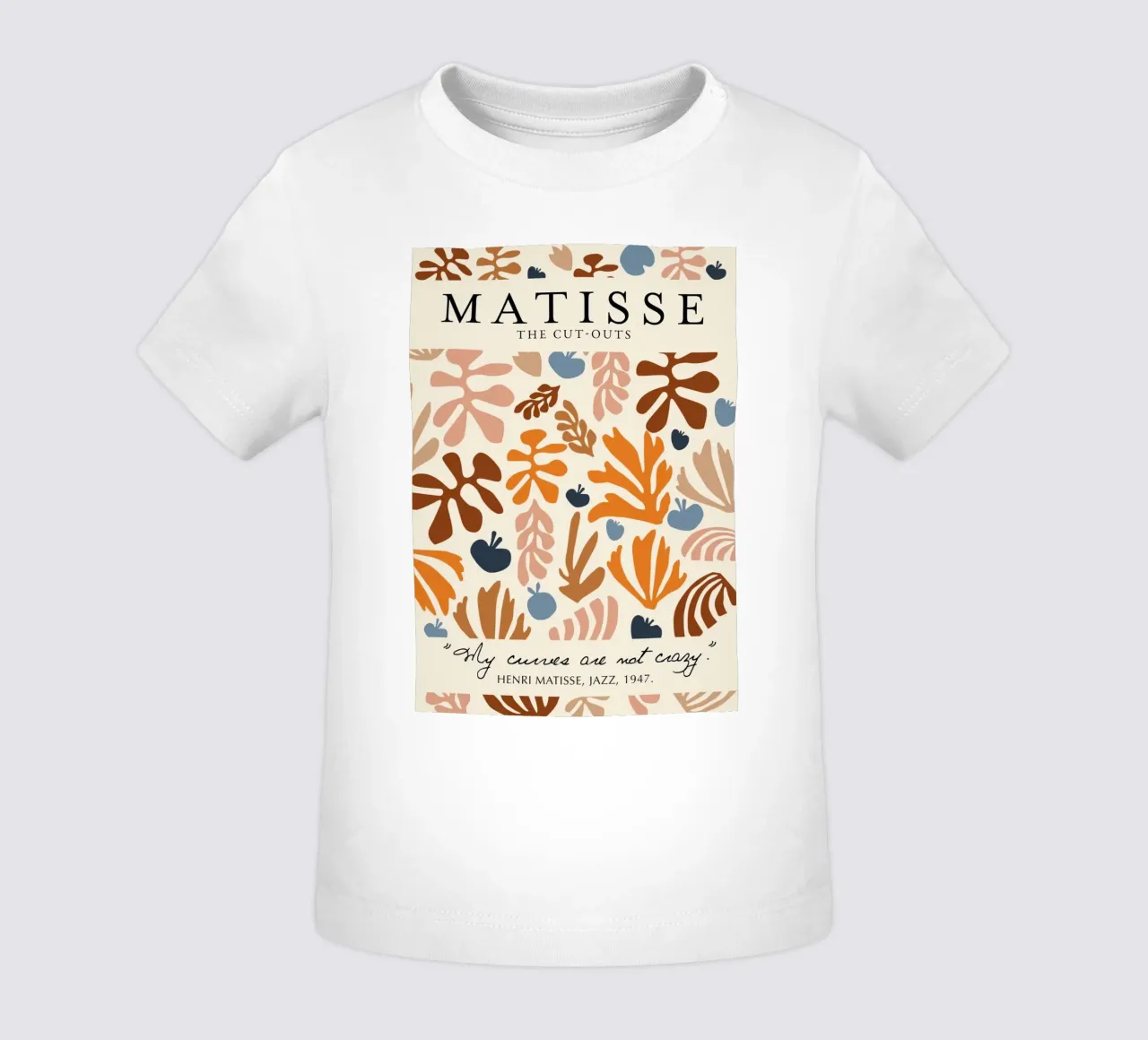 Poster botanico astratto e con citazioni di Matisse "I ritagli" maglietta neonato da homdeco
