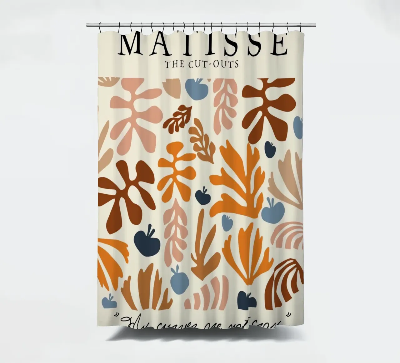 Matisse "The Cut-Outs" Botanical Abstract & Zitat Poster Duschvorhang von homdeco