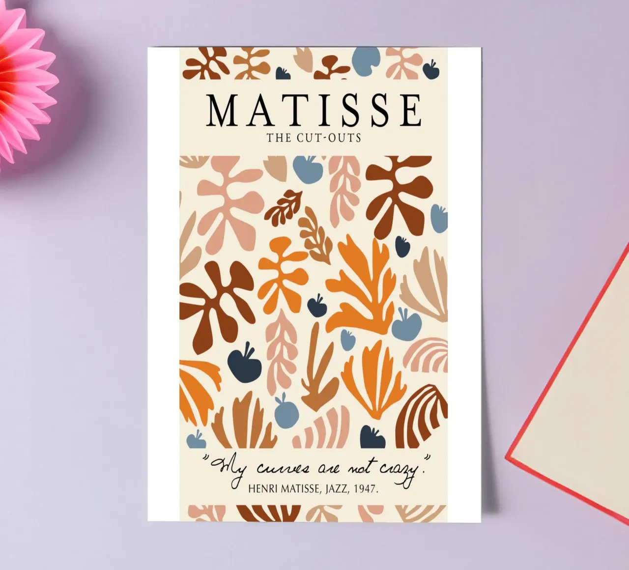 Matisse "The Cut-Outs" Botanical Abstract & Zitat Poster Stickerbogen von homdeco