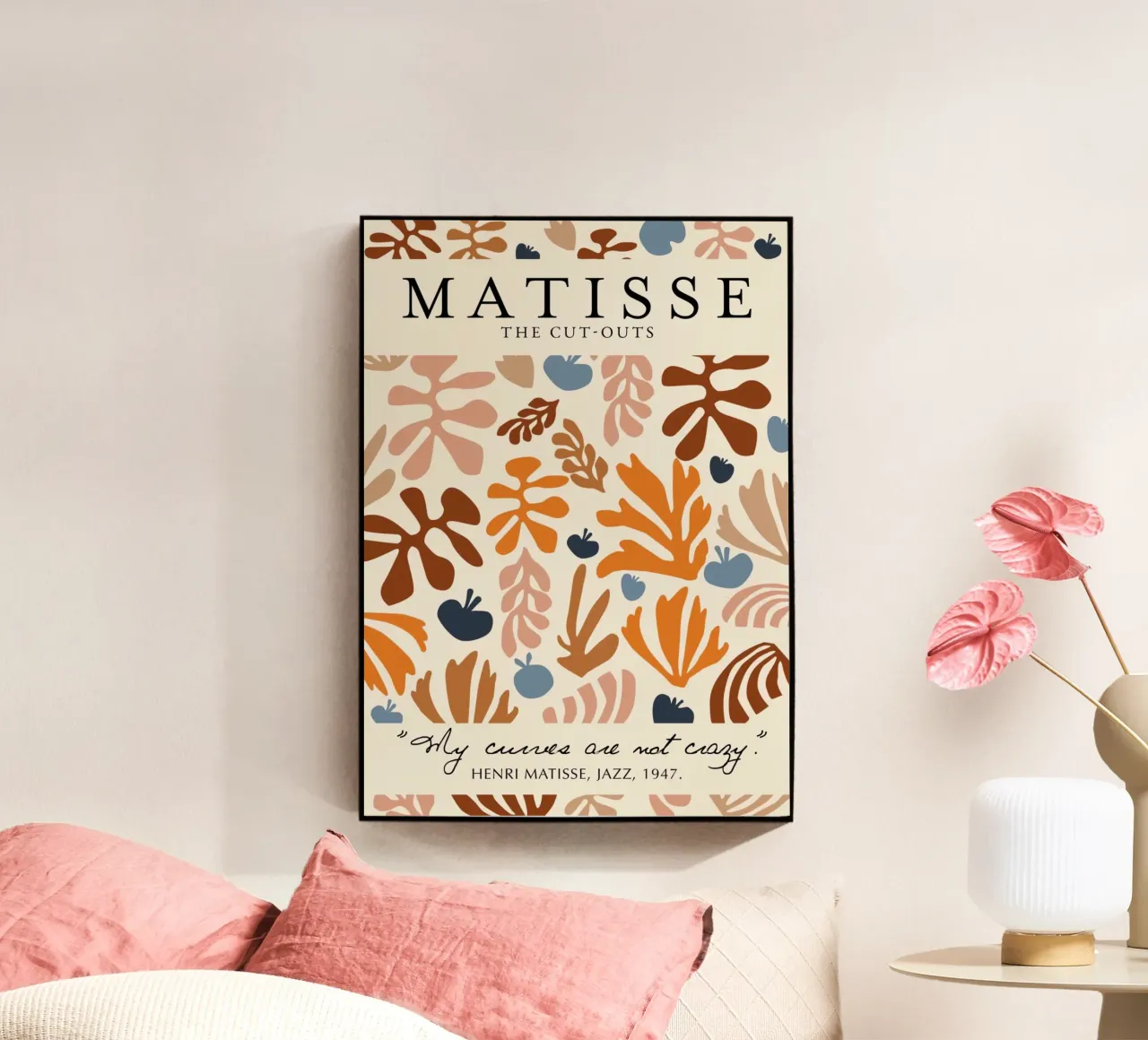 Poster botanico astratto e con citazioni di Matisse "I ritagli" plexiglass da homdeco