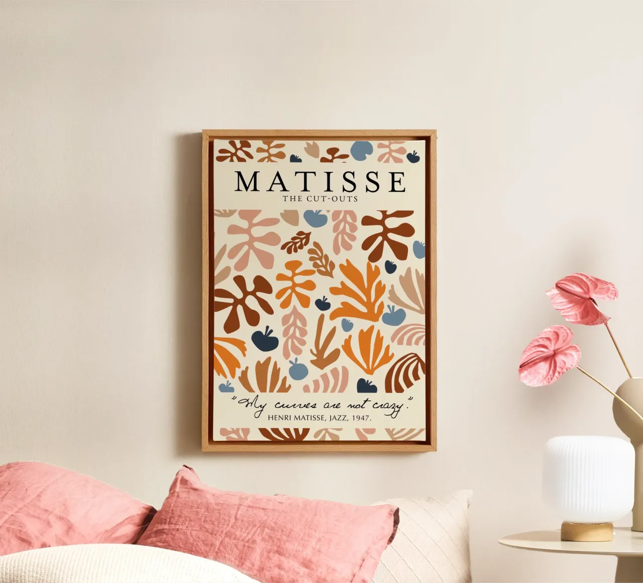 Matisse "The Cut-Outs" Botanical Abstract & Zitat Poster Leinwand von homdeco