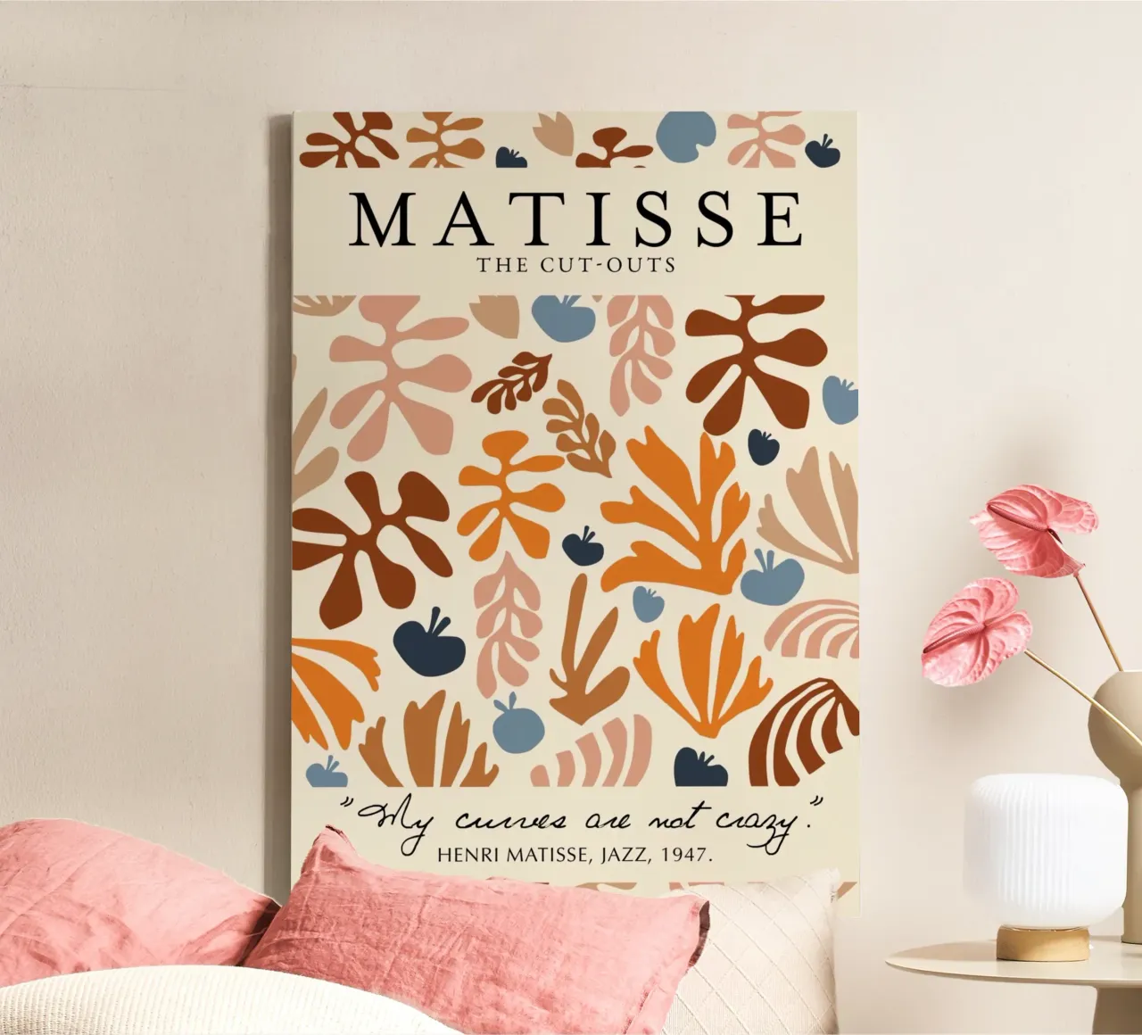 Matisse "The Cut-Outs" Botanical Abstract & Zitat Poster Leinwand von homdeco