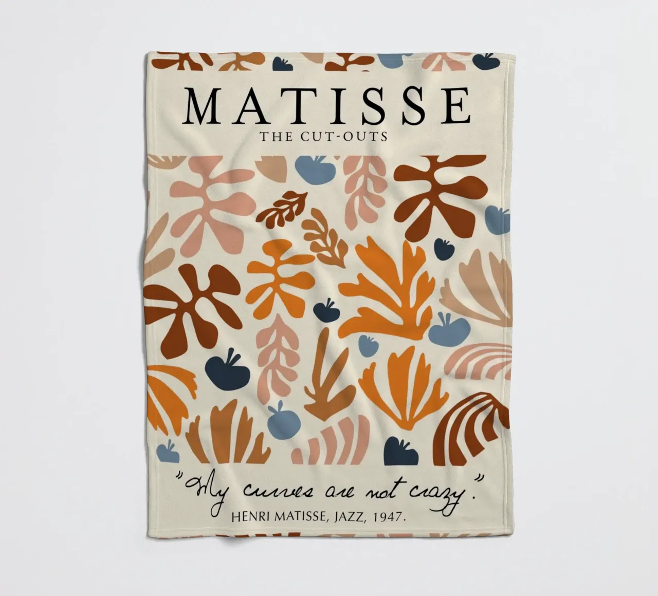 Matisse "The Cut-Outs" Botanical Abstract & Zitat Poster Fleecedecke von homdeco