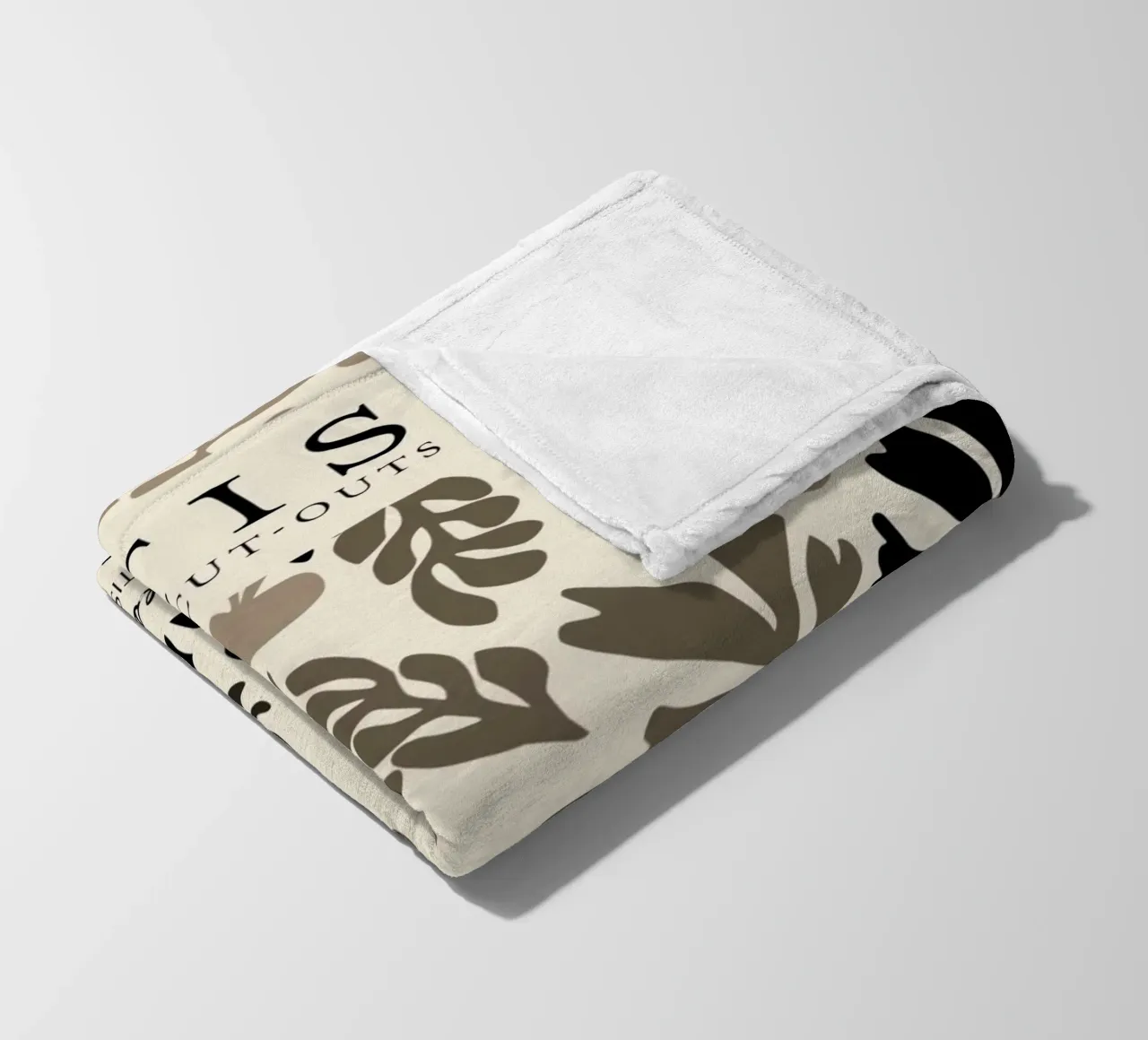Poster astratto botanico neutro "I ritagli" di Matisse coperta in pile da homdeco