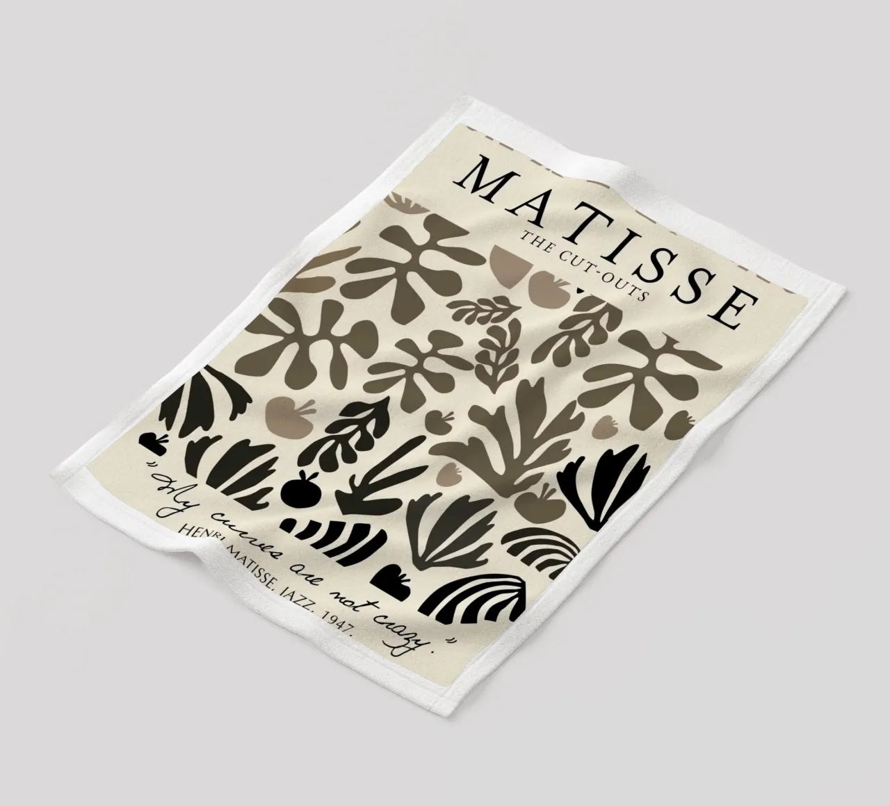 Poster astratto botanico neutro "I ritagli" di Matisse coperta in pile da homdeco