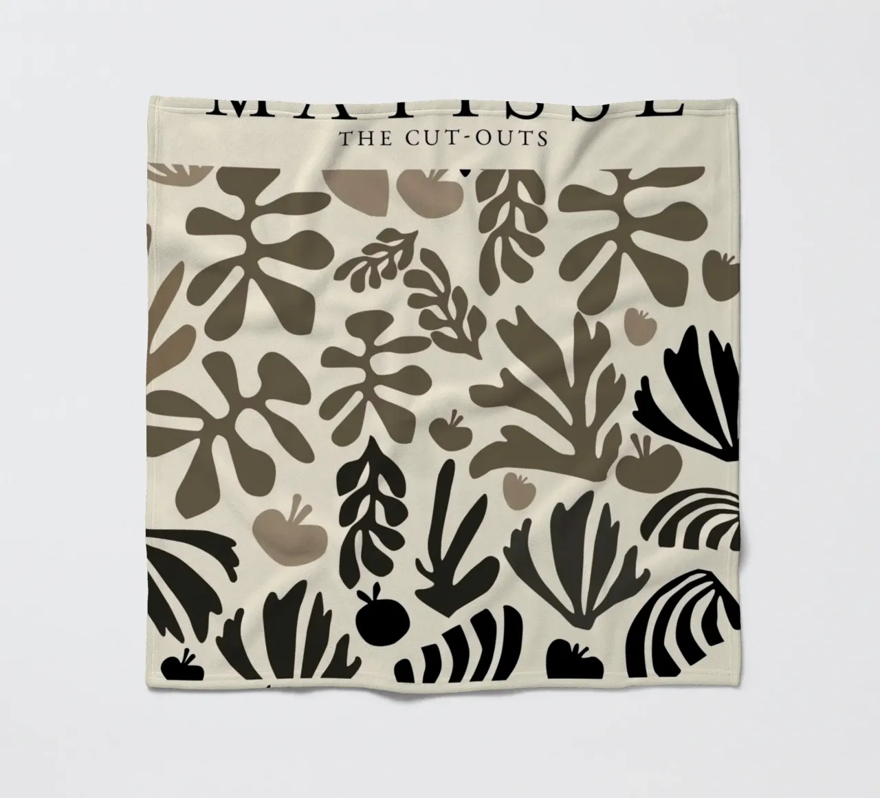Poster astratto botanico neutro "I ritagli" di Matisse coperta in pile da homdeco