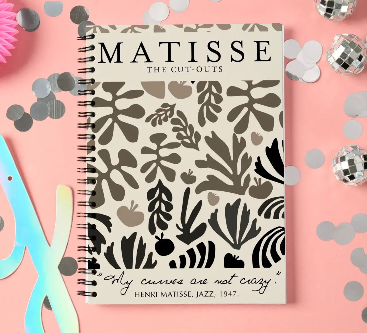 Poster astratto botanico neutro "I ritagli" di Matisse diario ad anelli da homdeco