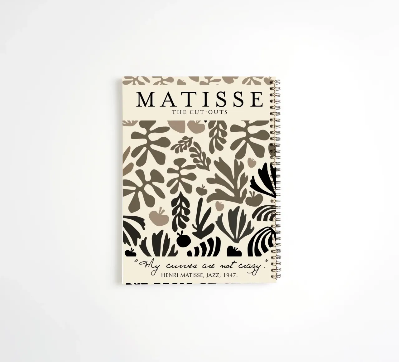 Poster astratto botanico neutro "I ritagli" di Matisse diario ad anelli da homdeco