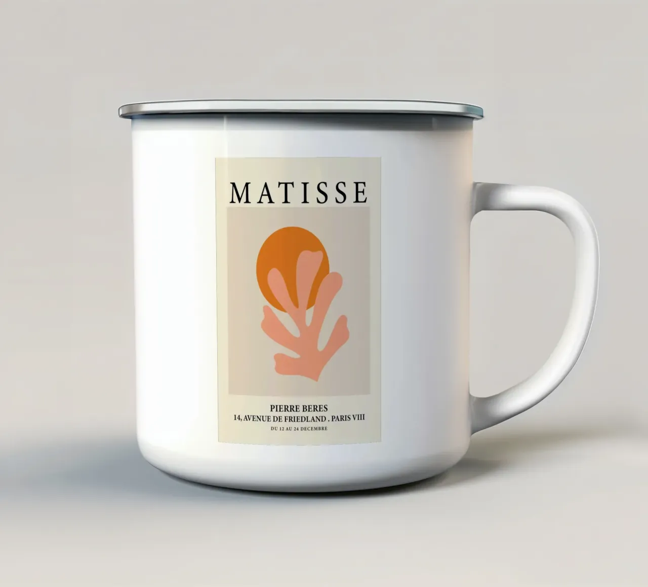 Poster astratto Matisse Orange Sun & Peach Coral tazza in smalto da homdeco