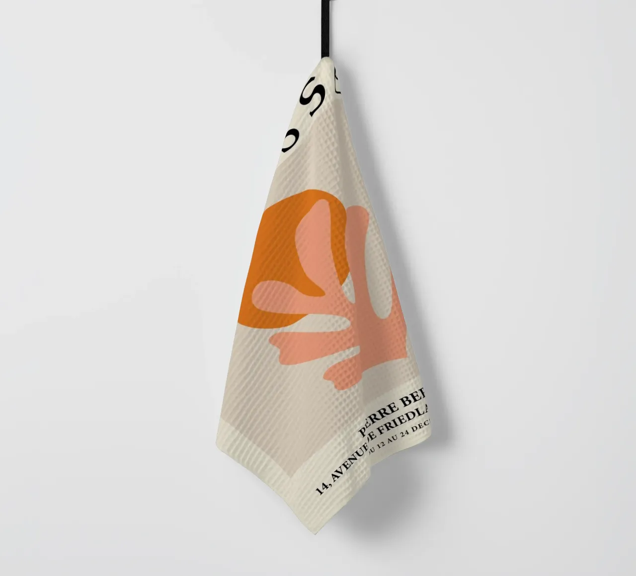 Matisse Orange Sun & Peach Coral Abstract Poster tea towel by homdeco