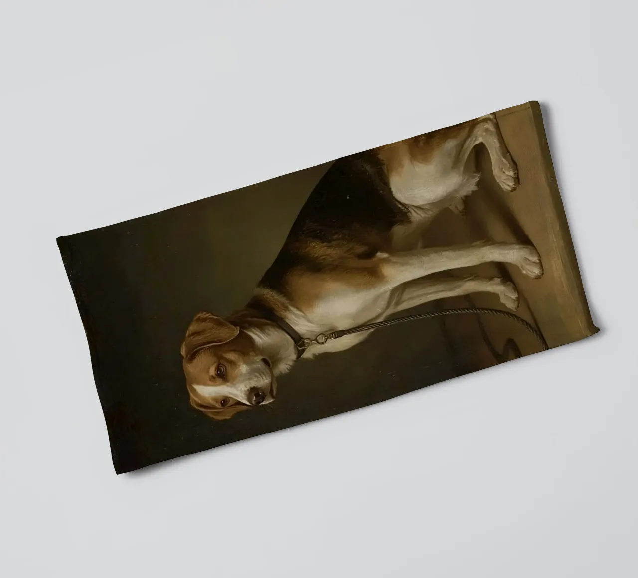Chien dans une pose classique sur fond sombre serviette de bain de DesignDoodle
