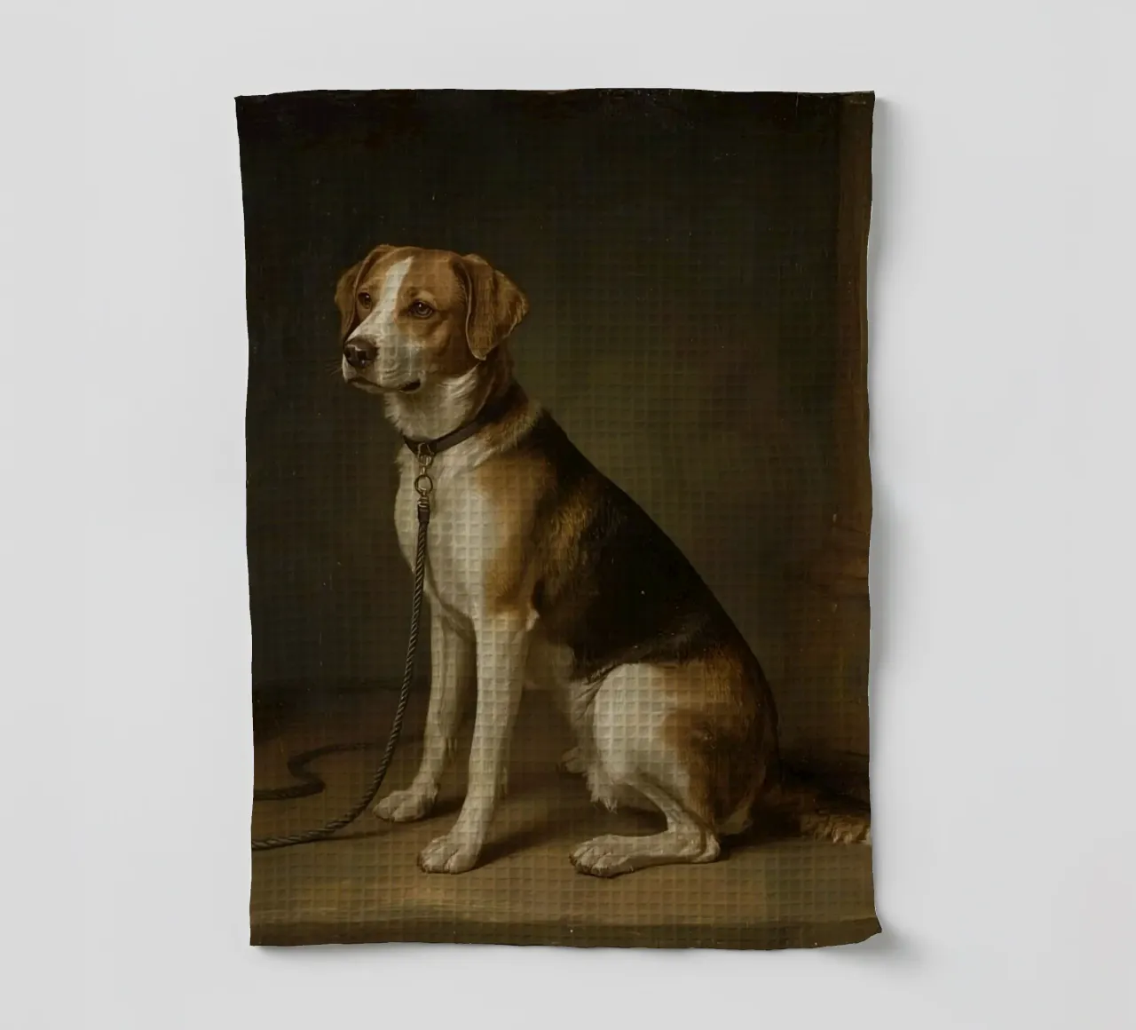Chien dans une pose classique sur fond sombre torchon de DesignDoodle
