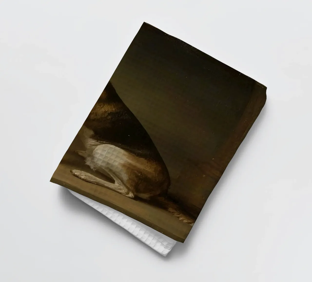 Chien dans une pose classique sur fond sombre torchon de DesignDoodle